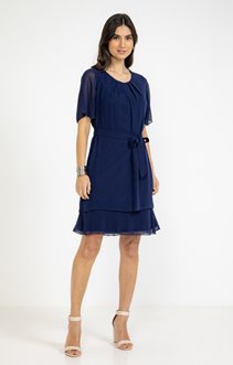 Robe unie à volants