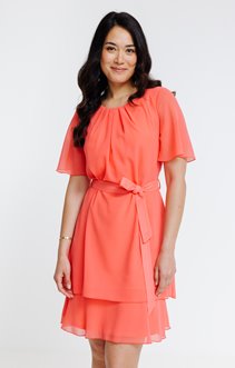 Robe unie à volants