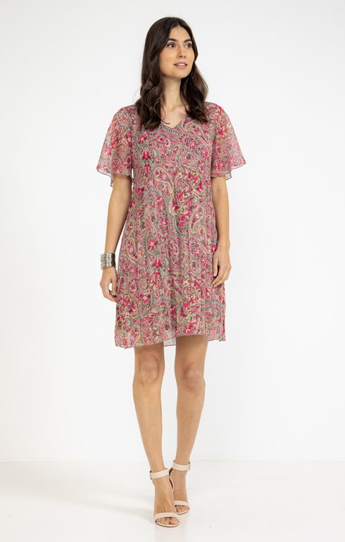 Robe plissée imprimée