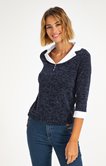 PULL EN MAILLE FANTAISIE COL TAILLEUR