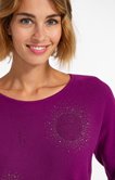 PULL MANCHES CHAUVE SOURIS MOTIF STRASS 