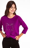 Pull motif tête de chat placé en strass