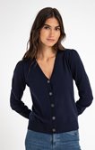 CARDIGAN COL V BOUTON FANTAISIE 