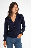 CARDIGAN COL V BOUTON FANTAISIE 