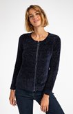 Cardigan zippé tricotage fantaisie