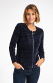 Cardigan zippé tricotage fantaisie