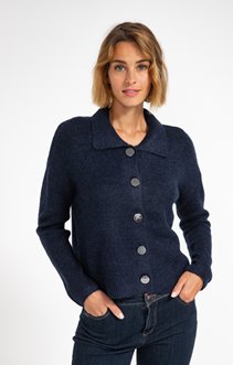 Cardigan boutonné all over col polo