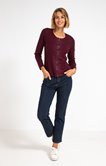 Cardigan col rond zippé avec strass