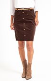 Jupe en velours stretch avec ceinture