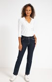 Pantalon jean droit avec double boutons