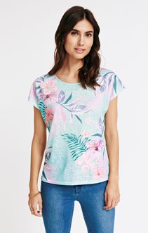 Tee-shirt col rond imprimé floral