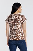 Tee-shirt col mao imprimé zèbre