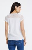 Tee-shirt uni dentelle manches courtes