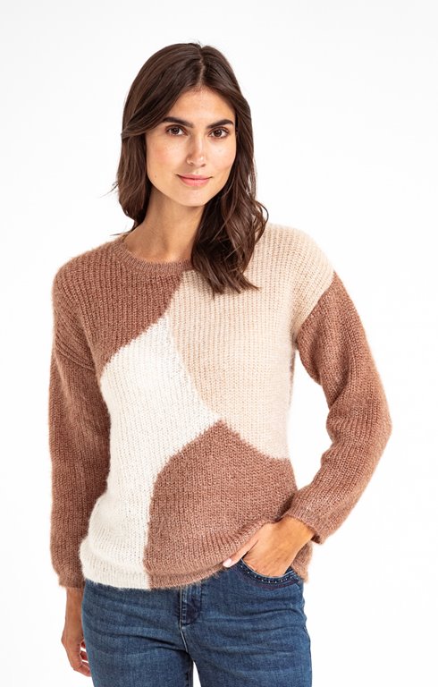 PULL COLOR BLOCK MAILLE ANGLAISE