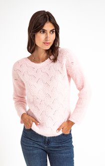 PULL COL BATEAU TRICOTAGE POINTELLE 