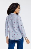 Chemise imprimé à rayures et coeurs