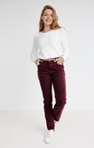 Pantalon slim en velours avec ceinture