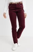 Pantalon slim en velours avec ceinture