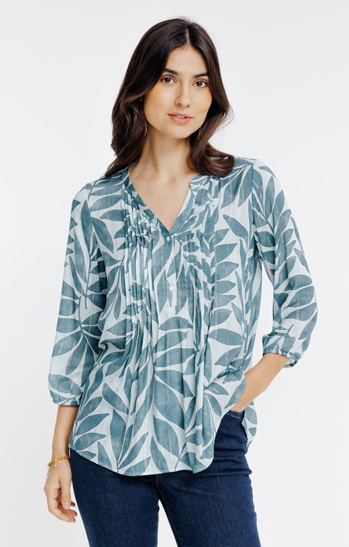 CHEMISE COL MAO AVEC PLIS