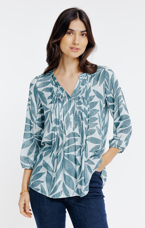 CHEMISE COL MAO AVEC PLIS