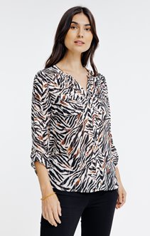 Tunique col mao avec poches