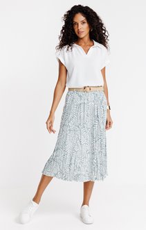 Jupe longue imprimée avec ceinture