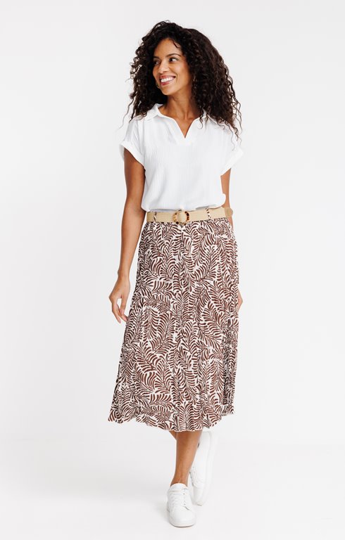 Jupe longue imprimée avec ceinture