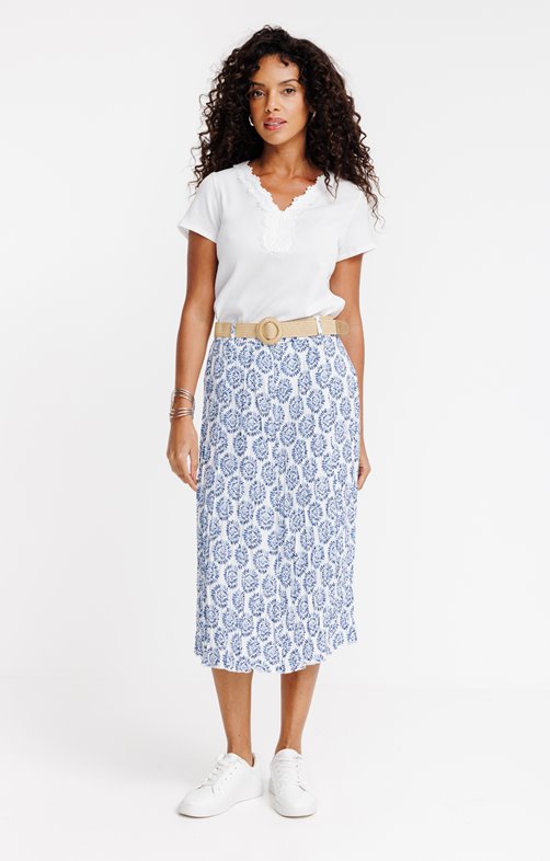 Jupe longue imprimée avec ceinture