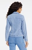 Veste denim bleach broderie all over