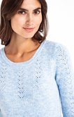 PULL MANCHES LONGUES COL ROND POINTELLE