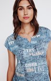 Tee-shirt imprimé texte détails strass