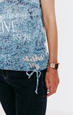 Tee-shirt imprimé texte détails strass