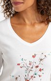 Tee-shirt col V imprimé fleurs