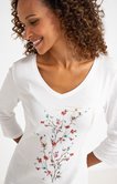 Tee-shirt col V imprimé fleurs