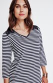 Tee-shirt rayé détails en dentelle
