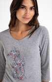 Tee-shirt imprimé chat et fleurs