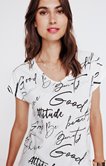 Tee-shirt imprimé texte et strass