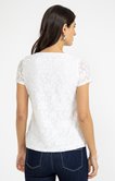 Tee-shirt uni dentelle manches courtes