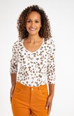 Tee-shirt col V imprimé taches
