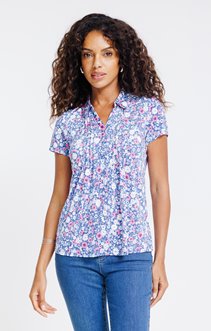 Tee-shirt col polo avec plis