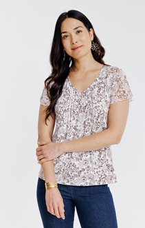 Tee-shirt col v imprimé