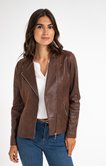 Veste biker en simili cuir