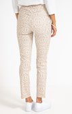 Pantalon slim coton enduit imprimé