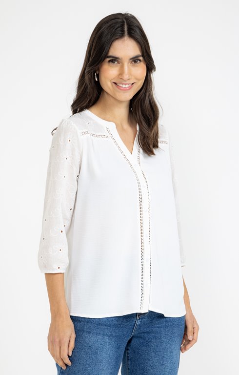 Blouse mix matières