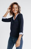 Pull 2 EN 1 avec détails froufrou au col