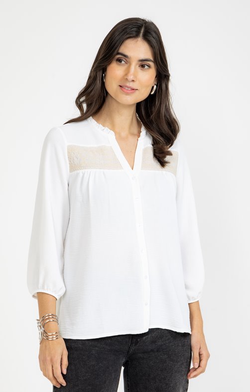 Blouse avec empiècement brodé