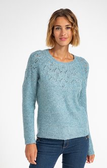PULL COL ROND POINTELLE SOUS COL 