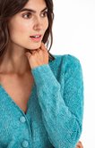 CARDIGAN COL V MAILLE FANTAISIE BOUTONS