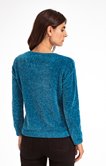 PULL COL ROND EN CHENILLE JEU DE TORSADE
