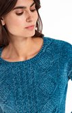 PULL COL ROND EN CHENILLE JEU DE TORSADE